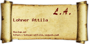 Lohner Attila névjegykártya